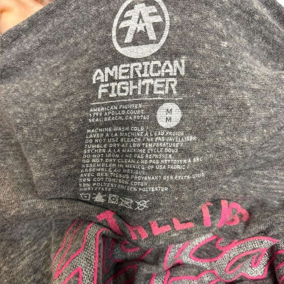 NWT American Fighter Grey Pink Quinn Short Sleeve Tee T-shirt Size Medium - Picture 5 of 9